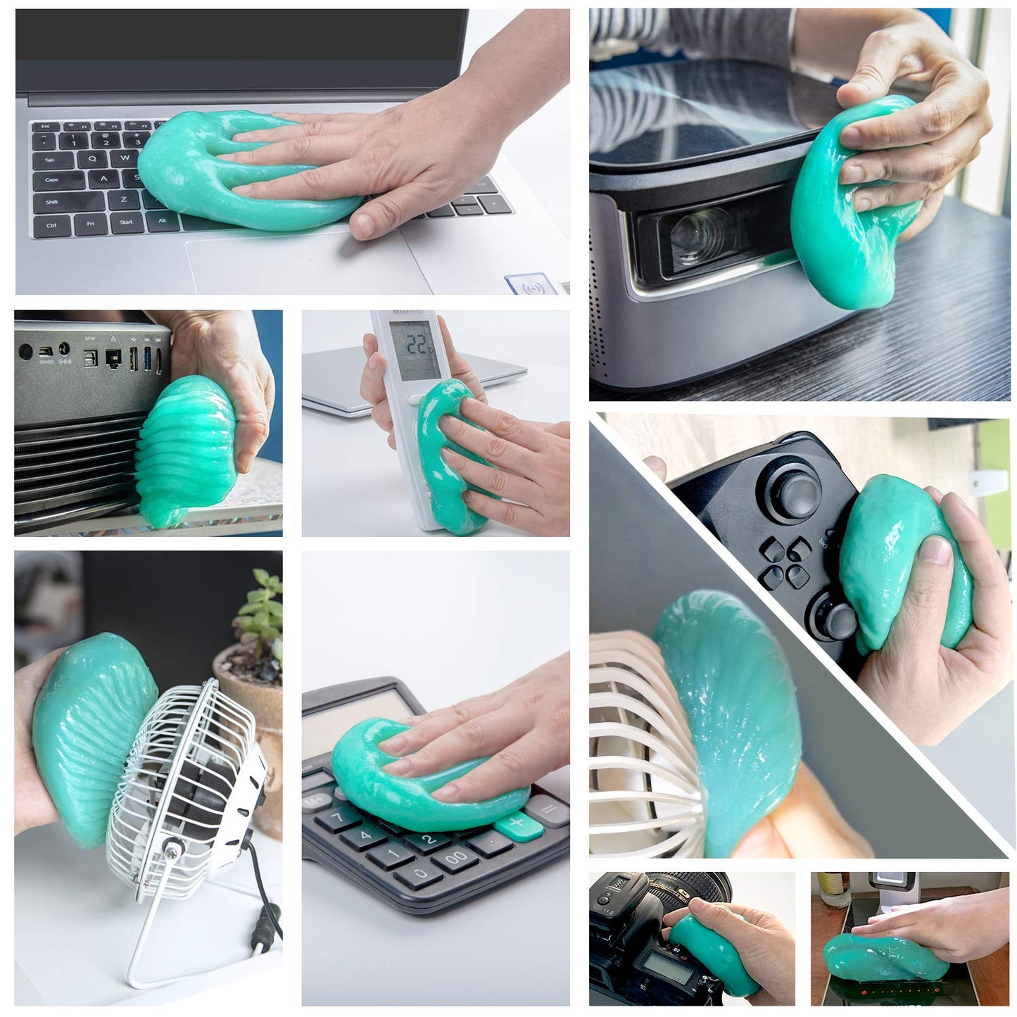 ASFSKY Car Cleaning Gel for Car Detailing Car Cleaning Gel Putty Reusable Keyboard Cleaner Gel Car Putty for Cleaning Dust Universal Cleaning Gel 5 Pack(Green)