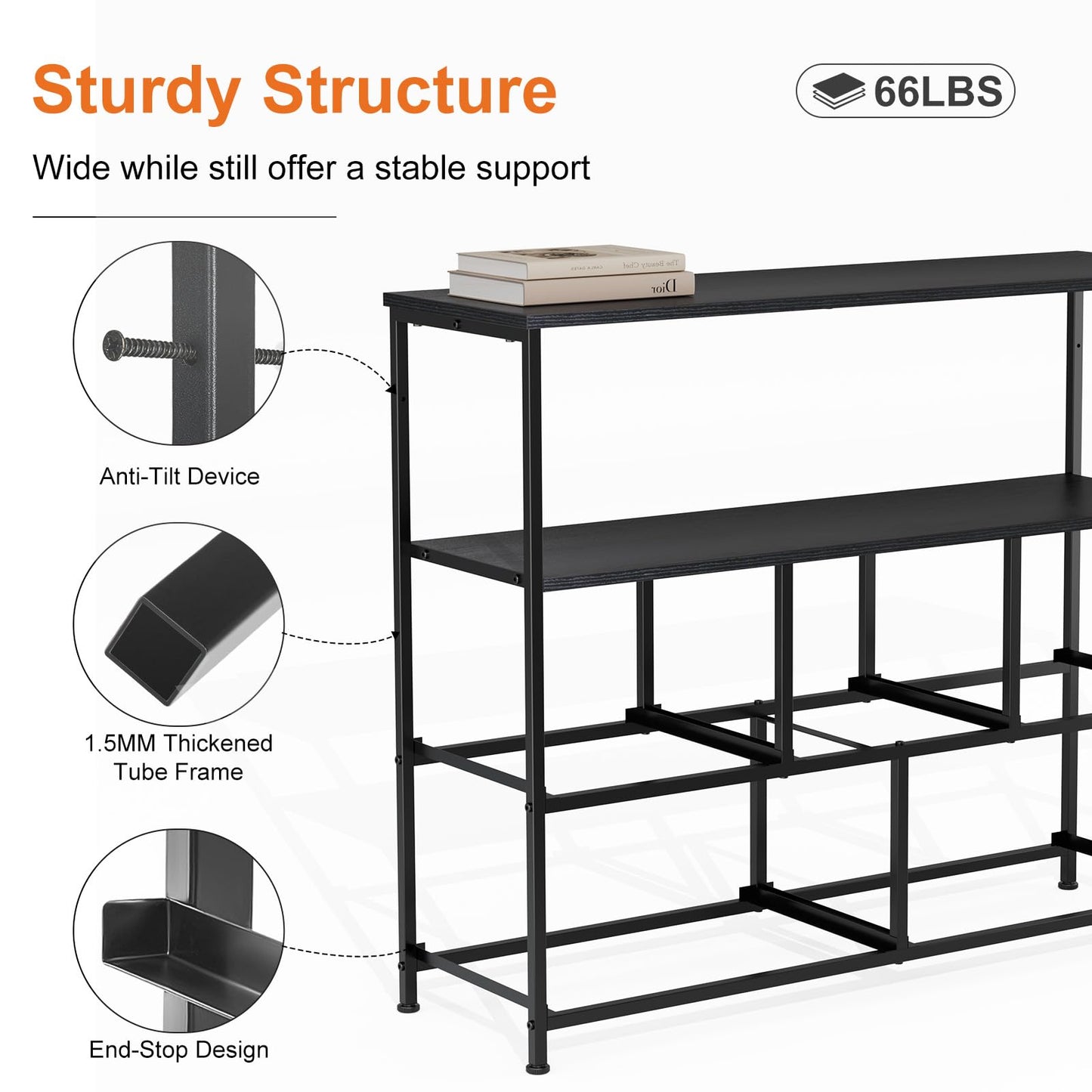 Sweetcrispy 5 Fabric Drawer Dresser TV Stand for Bedroom, Entertainment Center for 45 Inch TV with Storage Drawer Unit, Open Shelf, Adjustable Feet, Living Room, Black