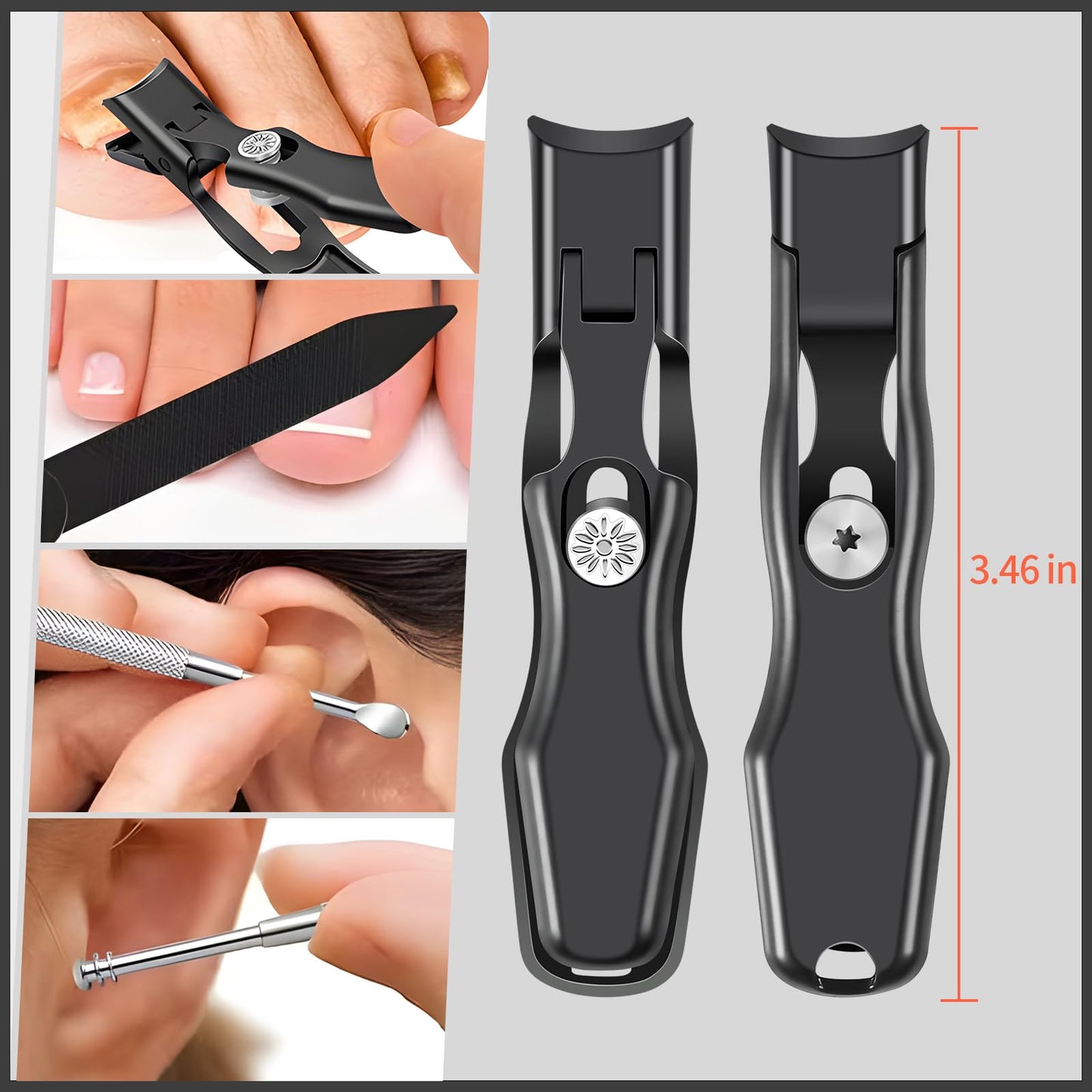 kelongn Nail Clippers for Men Toenail Clippers and Fingernail Clipper Toe Nail Clippers for Women Nail Clipper with Long Handle Wide Jaw