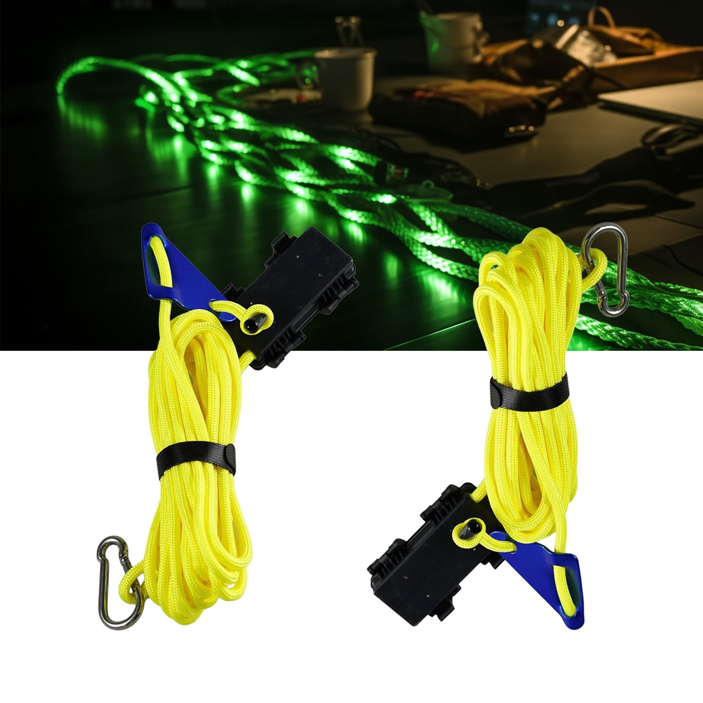 P auke'réi Luminous Paracord Light, Camping Rope Light, Tent Wind Rope Light, Warning Light, Waterproof Marine Rope, Nylon Rope, Outdoor LED Rope Light, Φ6mm, L16.4ft / 5m (Yellow, 1 pc)