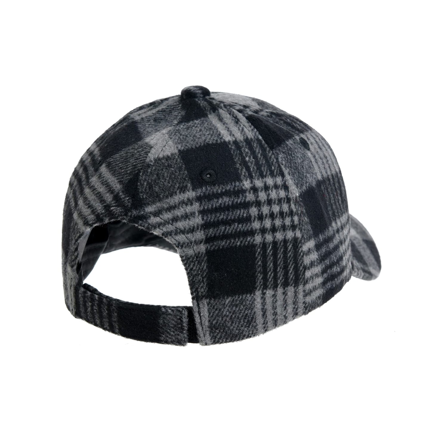 WITHMOONS Plaid Checked Baseball Cap Winter Soft Outdoor Dad Hat YZ10098 (Black)