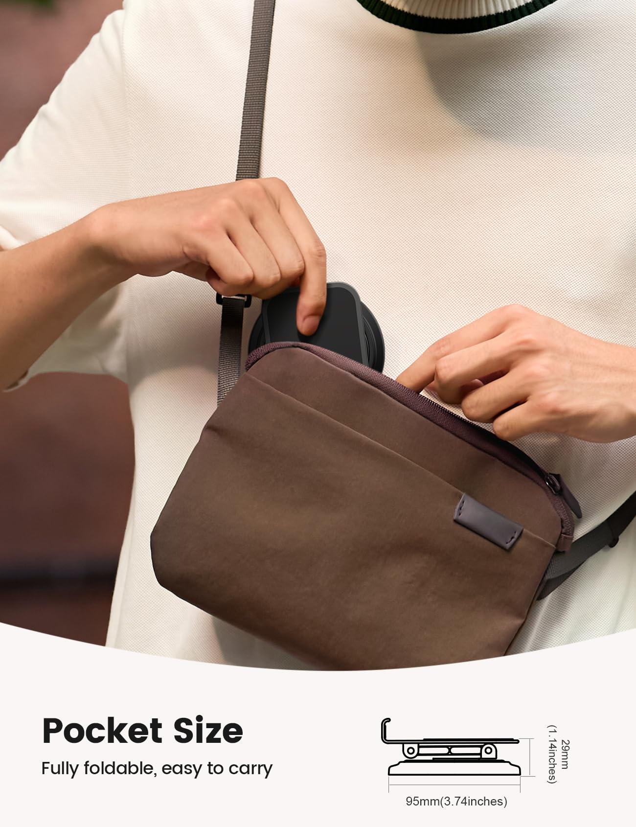 Lamicall Cell Phone Stand for Desk - [360° Rotation] Sturdy Adjustable Desktop Phone Holder, Foldable Mobile Stand, Office Desk Accessories for iPhone 16 15 14 Pro Max, Galaxy S25 S24, All Phones