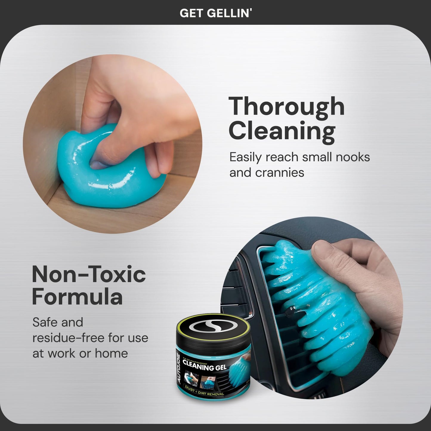Auto Joe 2-Pack Multi-Purpose Cleaning Gel for Dust and Dirt Removal, 5.6 Ounces