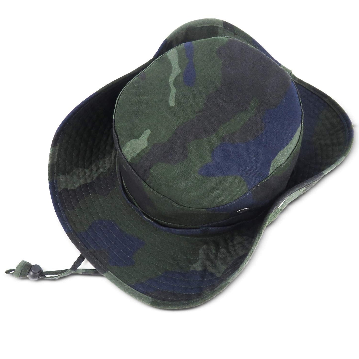 Phaiy Bucket Hat with String Camo Military Boonie Hat UPF 50+ Wide Brim Sun Hat for Men Fishing Hiking Safari