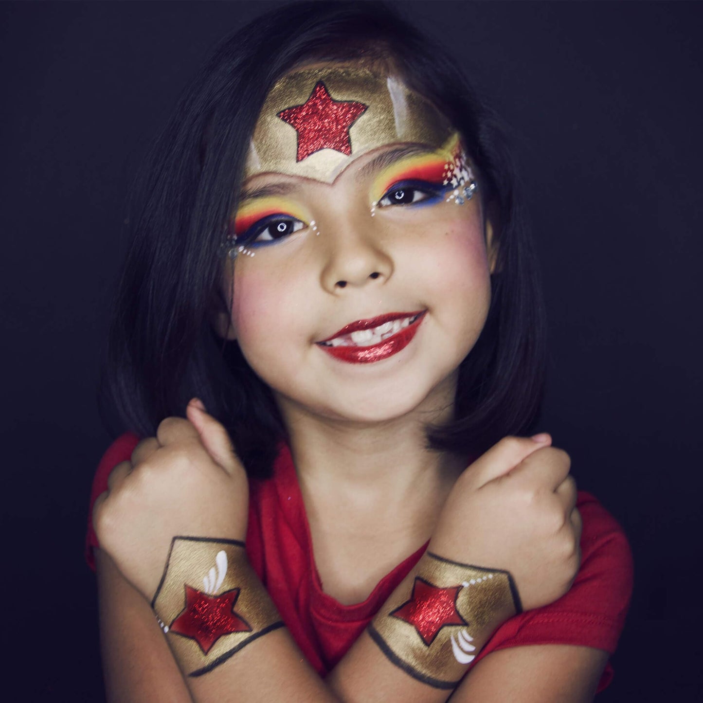 CCbeauty Metallic Gold Face Paint Stick,Glitter Face Painting Kit,Professional Body Paint,Non Toxic SFX Makeup Kit For Halloween Costume Cosplay,Full Coverage Painting Foundation With Makeup Sponge