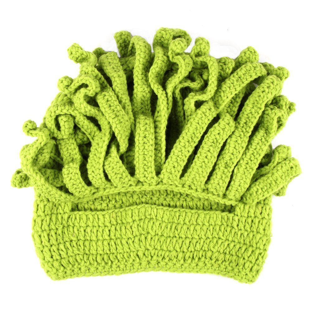 Kafeimali Men's Head Barbarian Vagabond Beanie Original Foldaway Beard Octopus Pirate Hats Bearded Caps (Green)