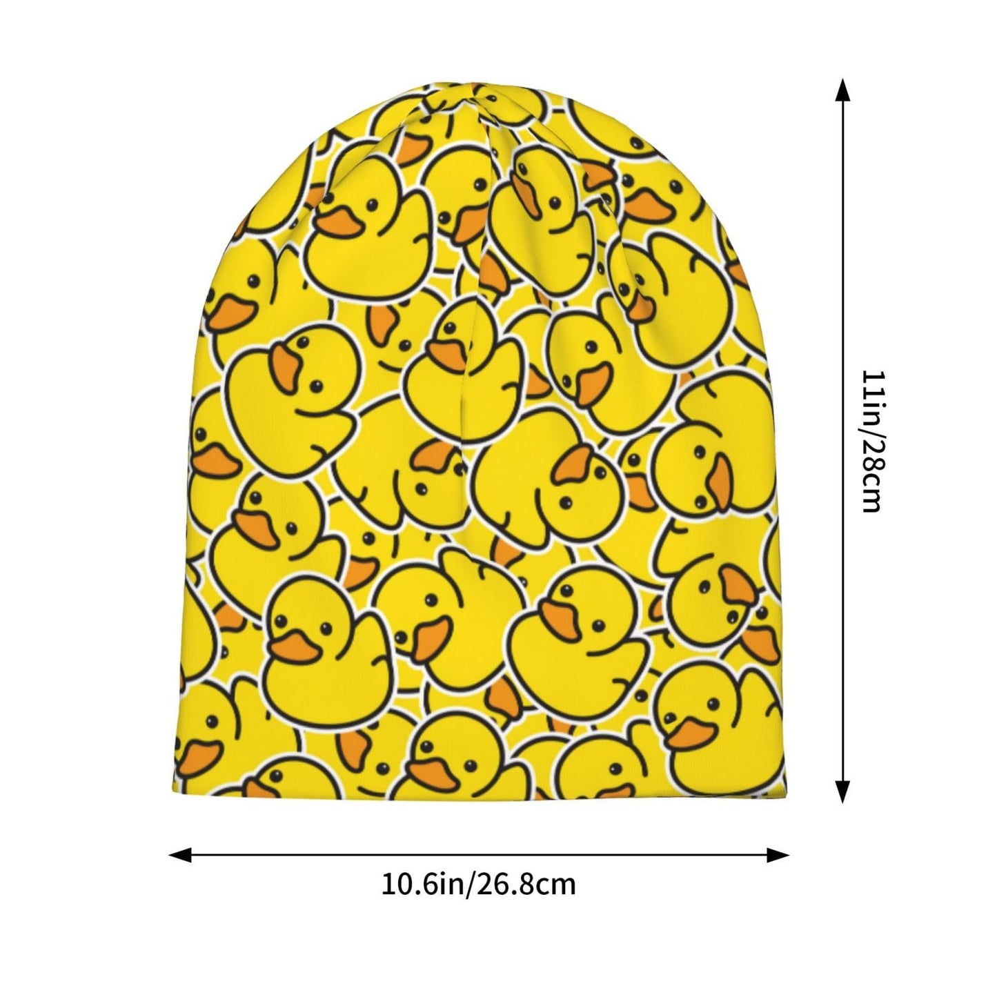 Duck Cartoon Cute Beanie Hat Slouchy Cap Warm Cancer Headwear Stretch Knitted Hats for Women Men