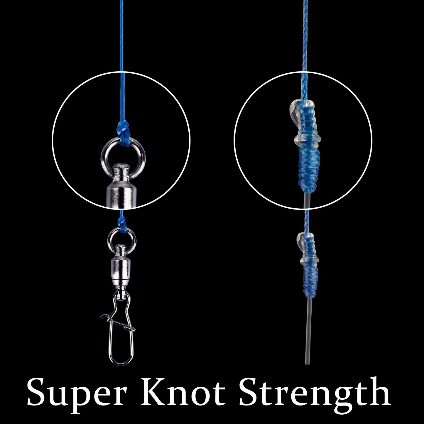 Braided Fishing Line Abrasion Resistant Superline Zero Stretch&Low Memory Extra Thin Diameter Blue 327Yds,4LB