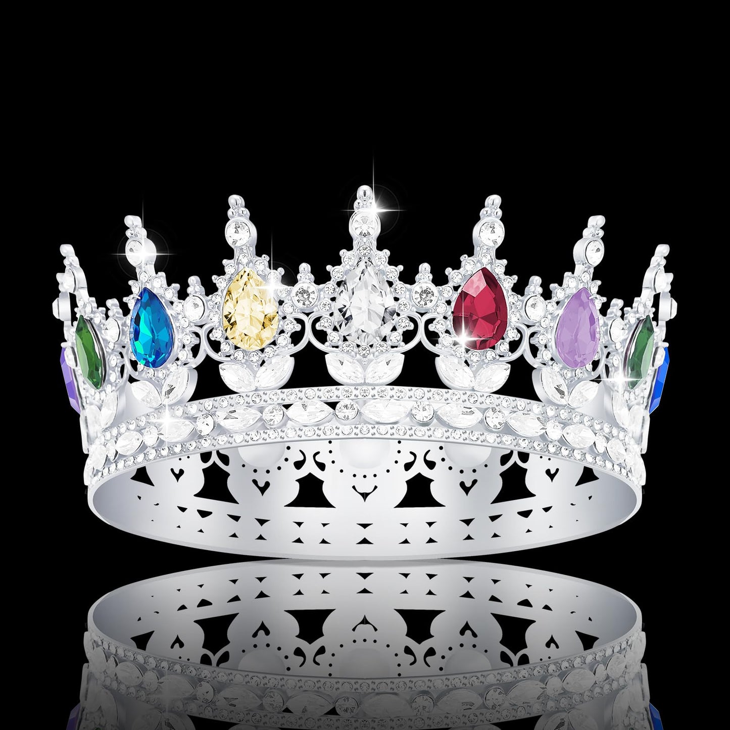 YOUlDIANZI Queen Crown Rhinestone Wedding Crowns and Tiaras for Women Costume Party Hair Accessories Princess Birthday Crown Crystal Bridal