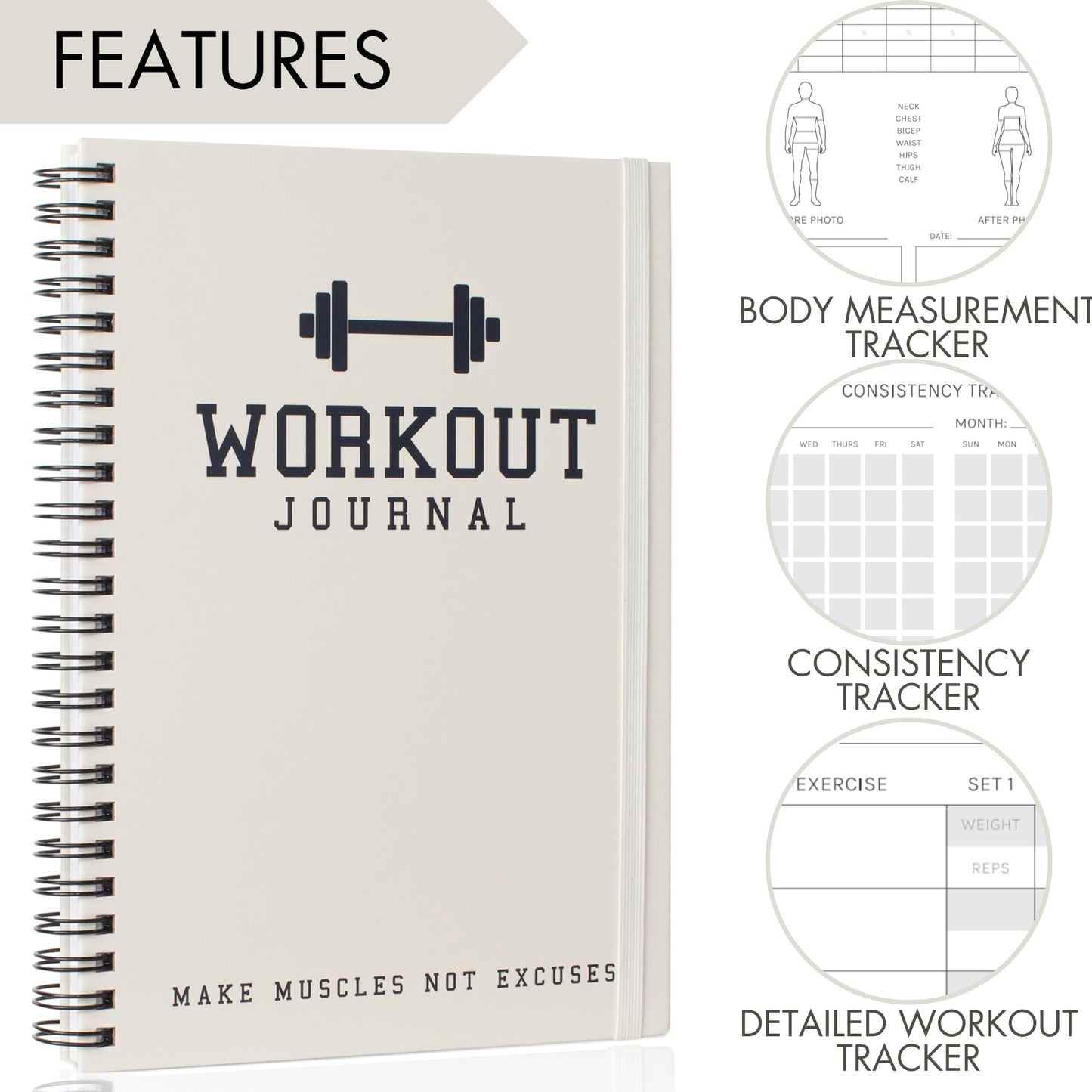 The Ultimate Fitness Journal for Tracking and Crushing Your Gym Goals - Detailed Workout Planner & Log Book For Men and Women - Great Gym Accessories With Calendar, Nutrition & Progress Tracker