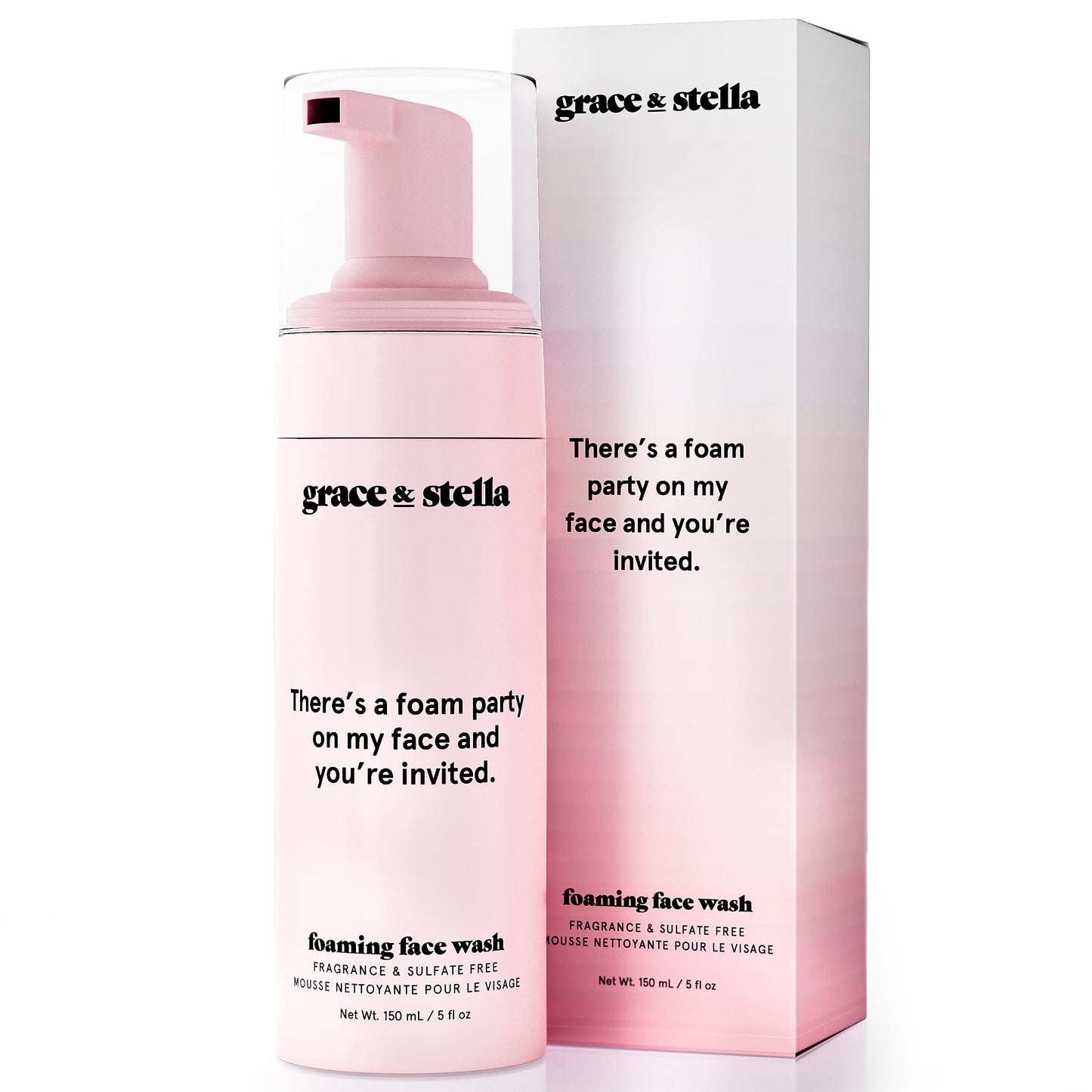grace & stella Foaming Facial Cleanser (150ml) - Sensitive Skin Face Wash - Vegan - Limpiador - Hydrating Cleanser - Face Wash Sensitive Skin - For Dry Skin
