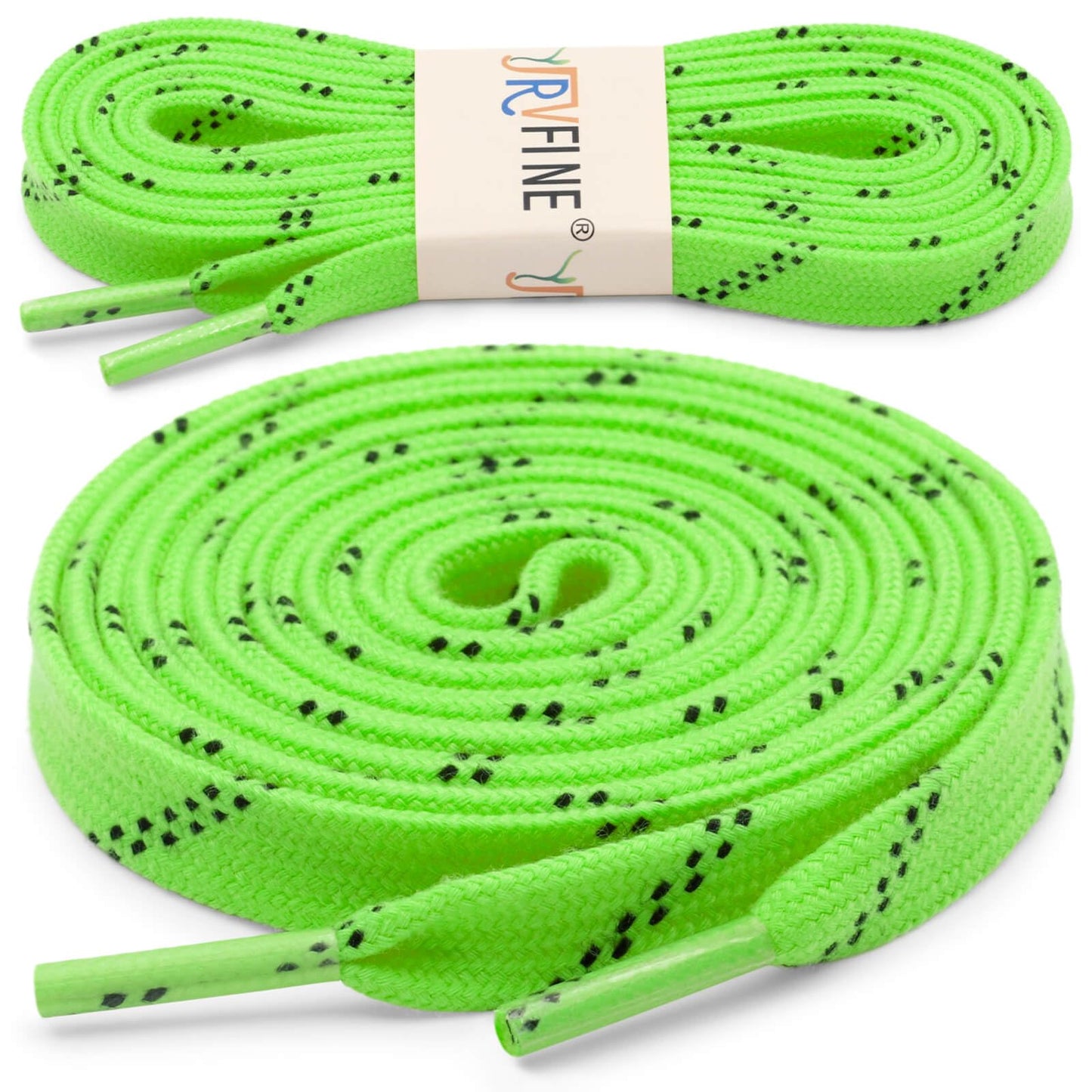 YJRVFINE Flat Roller Skates Laces: 2/5" Wide Green 79 Inch Roller Skate Shoelaces - 2 Pair