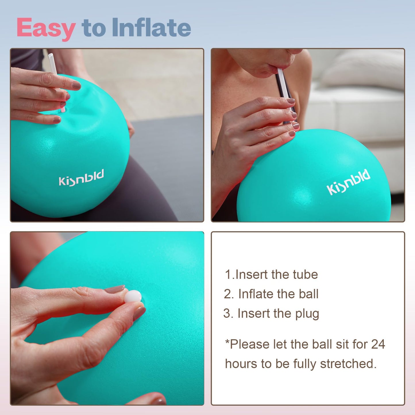 kisnbld Small Exercise Ball, 9 Inch Mini Pilates Ball, Anti Burst and Slip Resistant Mini Yoga Ball for Stability, Fitness, Physical Therapy, Stretching & Core Strength Workout at Home Gym & Office