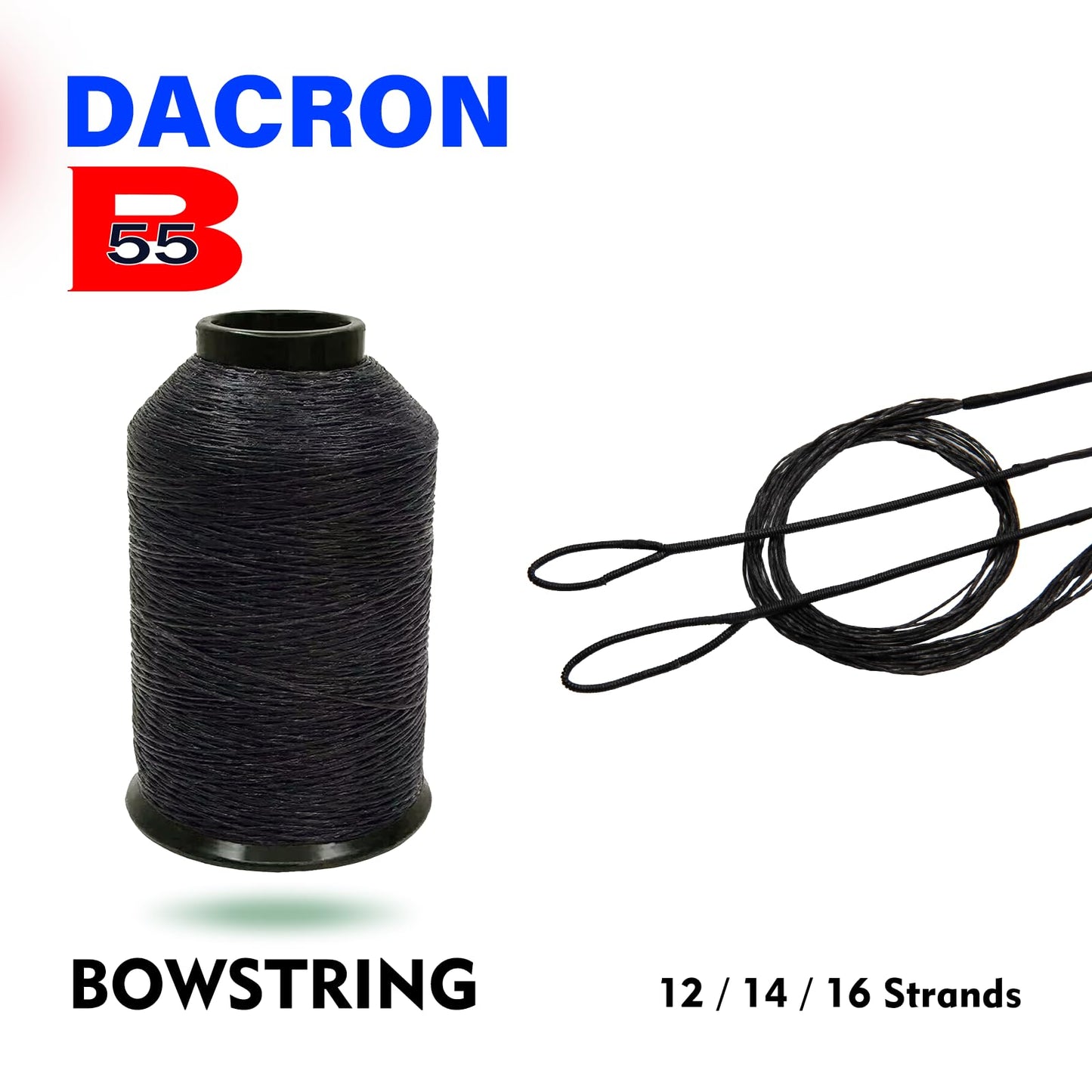 Deerseeker Recurve Bow String Set with 2 Nock Points Dacron Bowstrings Replacement Archery Accessories for Recurve bow Traditional Longbow 12,14,16 Strands 48-70 inches (AMO 70"-14)