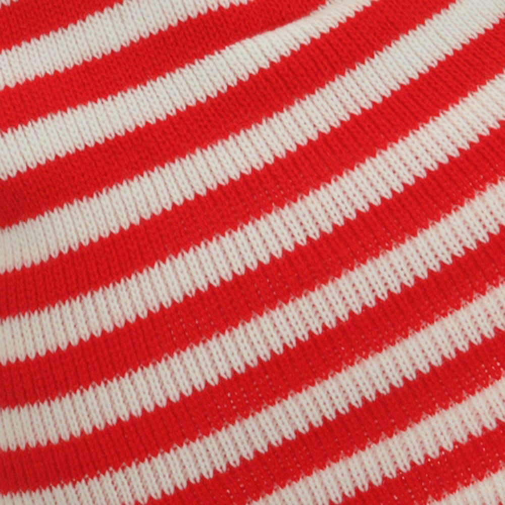 Trendy Striped Beanie - Red White OSFM