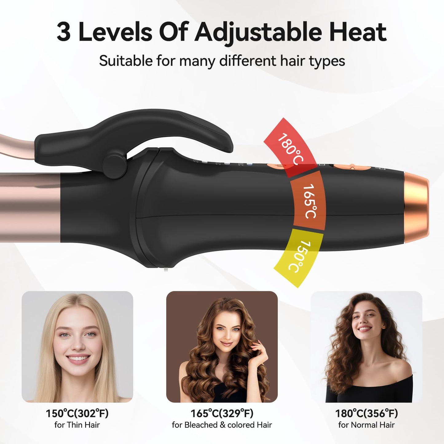 Cordless Curling Iron Mini Curling Iron, USB Rechargeable 4000 mAh 3 Temp Setting Travel Portable Hair Curler with 200 Million Negative Ion Cordless Hair Curler