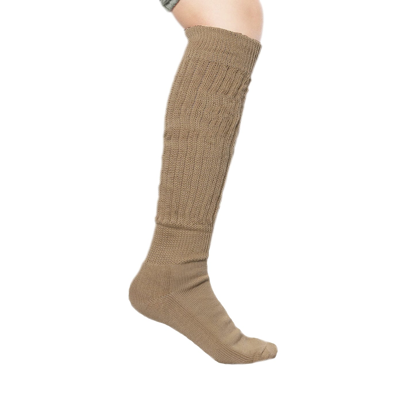 The Branch Women's Soft Extra Long Heavy Slouch Socks (Beige)