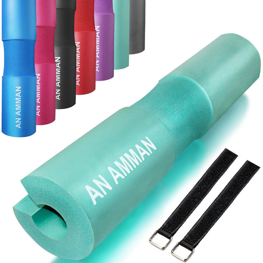 AN AMMAN Barbell Pad Perfect for Squat, Hip Thrust - Relieves Neck and Shoulder Pain Thick Foam Cushion - Gym Workout Smith Machine Thruster Weightlifting Green