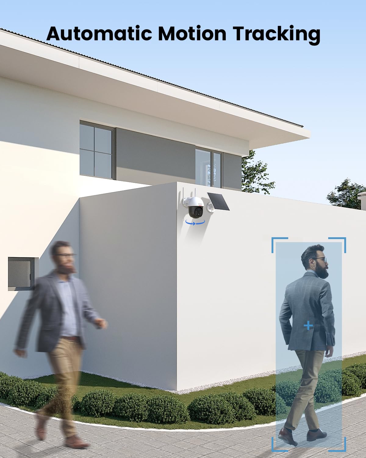 DEKCO Solar Security Camera Outdoor Wireless, Battery Powered, Panoramic Pan Tilt Zoom, Auto Motion Tracking, True 2K, Color Night Vision, Spotlight, 2-Way Talk