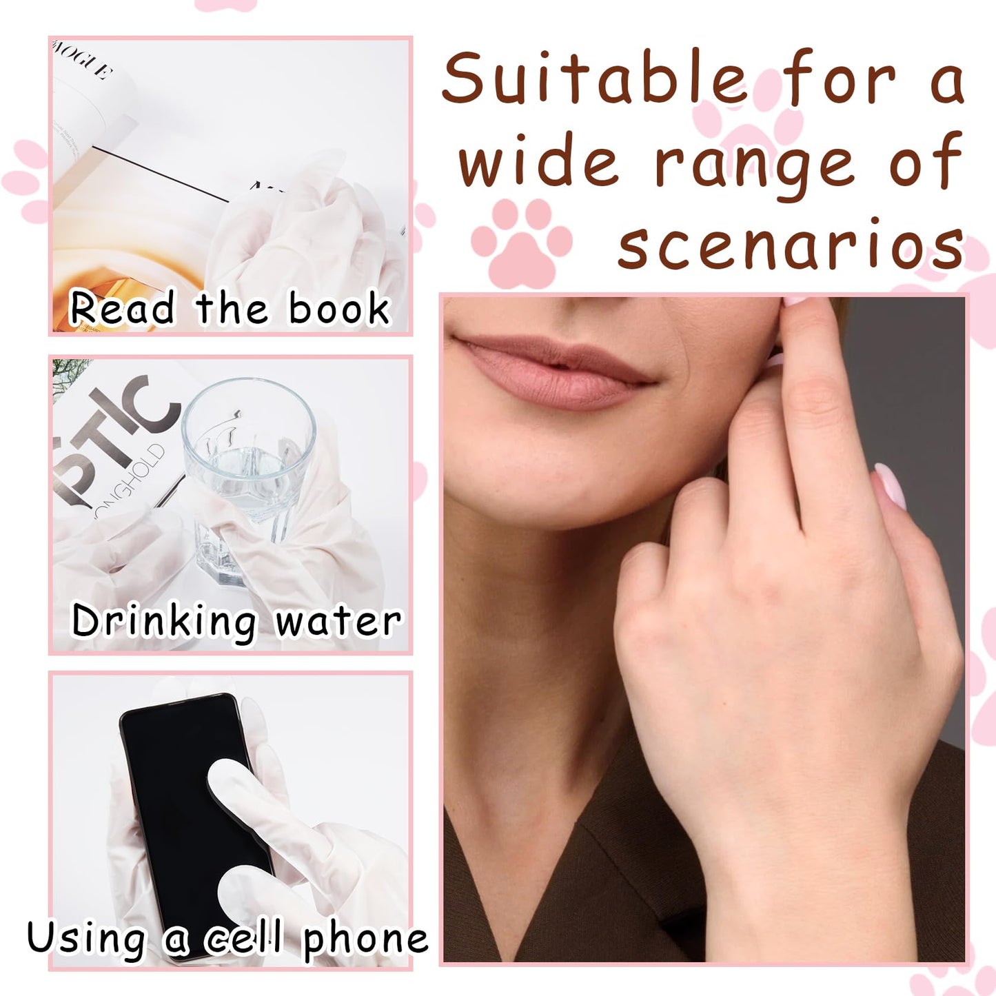 DWDiWen Hand Masks, 6 Pairs Hydrating Exfoliating Hand Peeling Mask, Smooth Hand Masks Moisturizing Gloves Overnight for Dry, Rough, Cracked Hands, Hand Skin Moisturizer Glove for Women Men（B