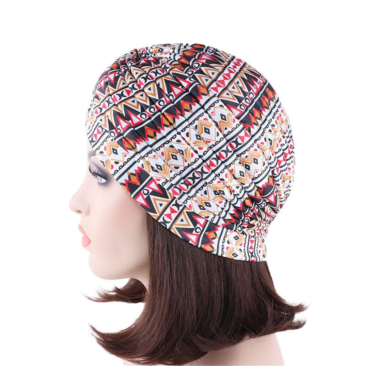 Qhome Women's Rasta Turban Indian Style Head Wrap Cap Hat Hair Cover Headband Various Print Design