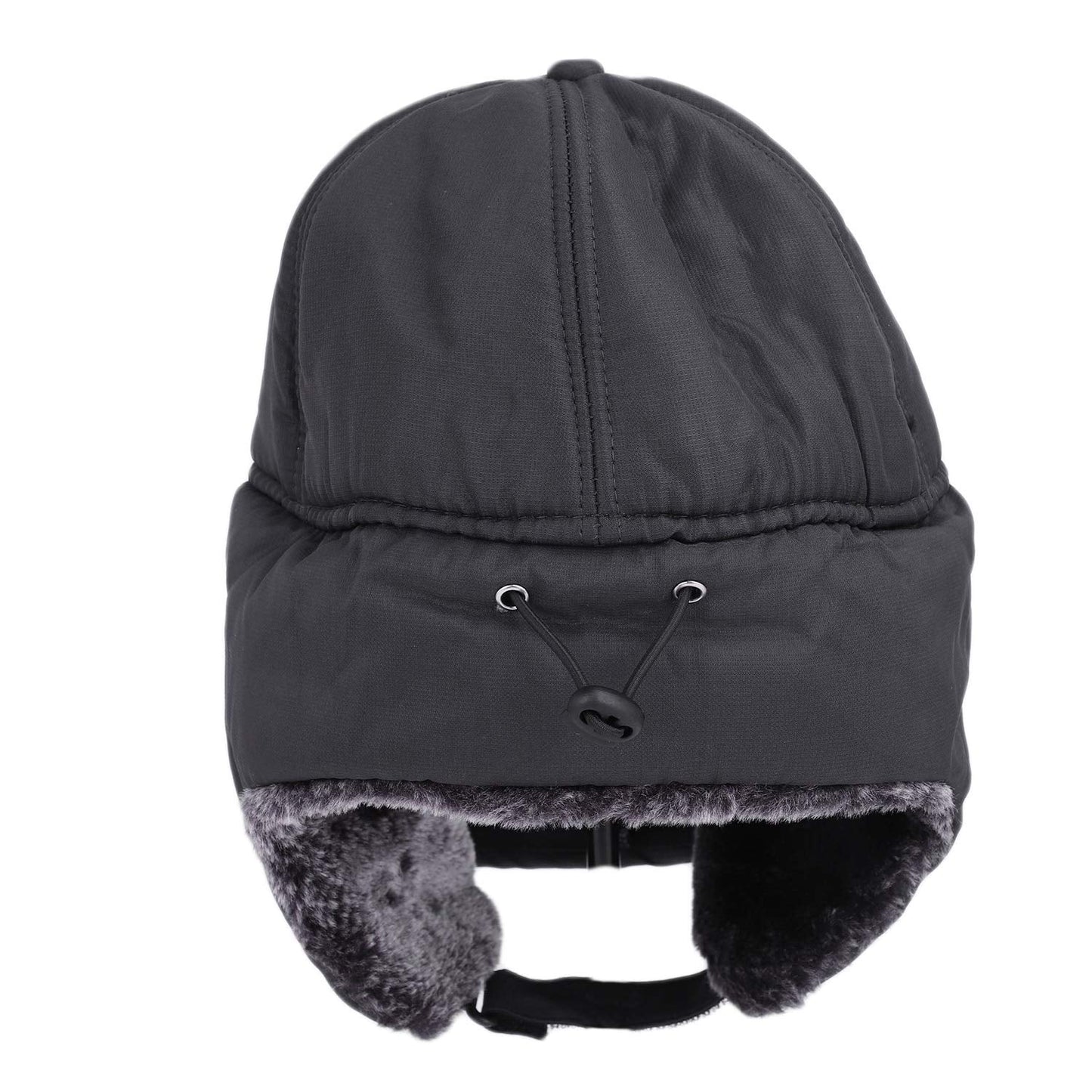 Faux Fur Cap Hat with Brim Outdoor Windproof Winter Warm Balaclava Face Cover Mask Ushanka Earflap Fur Baseball Cap Hat Holiday Travel Christmas Birthday Gift for Men Women Teen Junior Boy Girl Gray