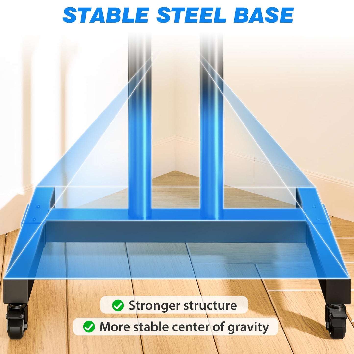 Rfiver Mobile TV Cart Rolling TV Stand for 32-83 Inch Screens up to 110lbs, Portable TV Stand on Wheels with Height Adjustable Shelf, Outdoor TV Stands Mount for Home Office MAX VESA 600x400mm, Black