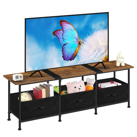 ETELI TV Stands for Living Room Entertainment Center with Fabric Dressers 50/55/60 inch Television Stands Tables TV Cabinet Console Table with Storage for Bedroom