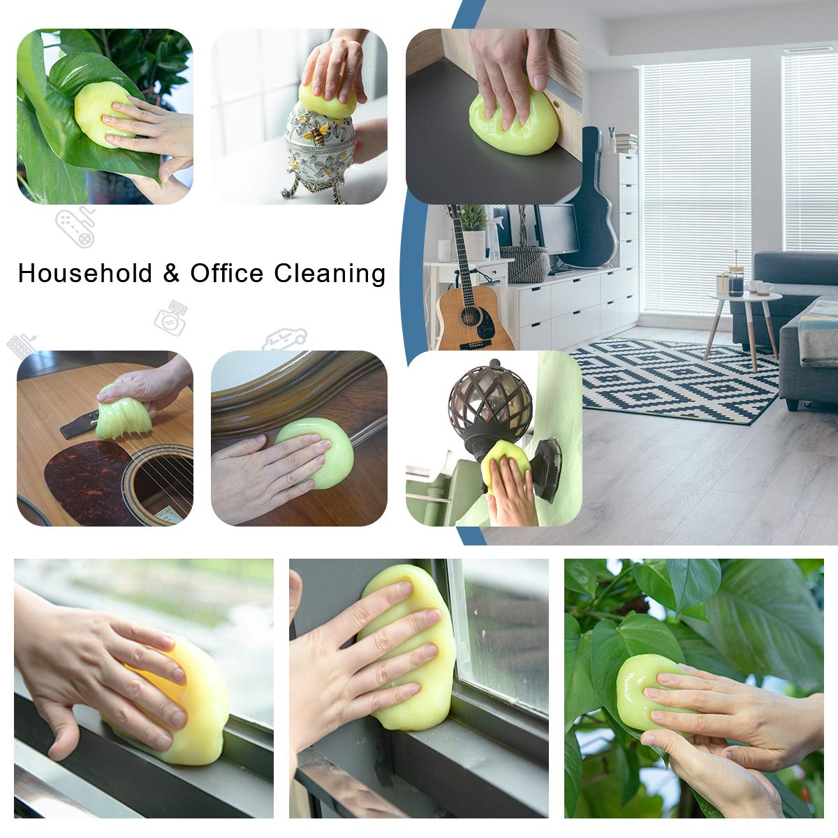 ASFSKY Cleaning Putty Car Cleaning Gel for Car Detailing Car Slime Cleaner Dust Cleaning Mud Universal Cleaning Gel for Vents, Dashboard, Car Cleaning Putty 3 Pack