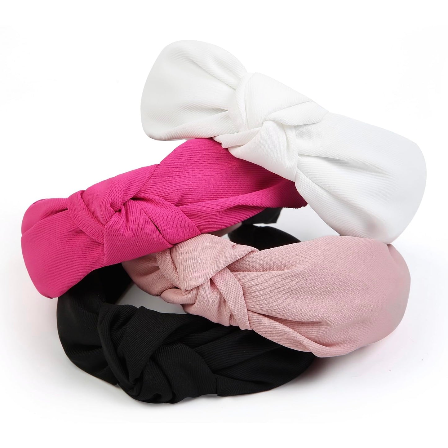 Pink Headbands for Women Girls Non Slip Cute Knotted Headbands Fashion Women Headbands for Hair Wide Top Knot Hairband for Women‘s Hair Pink Girls Hair Accessories for Women Valentine‘s Day Headbands