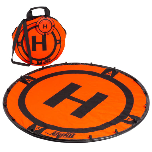 Hoodman 3 Foot Weighted UAV Drone Landing Pad - fits Matrice 4E, Mini 4 Pro, mini 3 pro, mavic, spark - Durable, No Stakes Required, collapses to 1/3 of deployed size