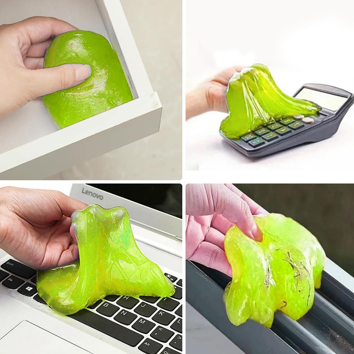 Uiojokv Car Cleaning Gel, Universal Auto Detailing Putty for Dust Removal, Reusable Car Goop Cleaner Supplies Auto Slime, Car Crevice Cleaner, Car Accessories for Laptops, Keyboard, Air Vents (Yellow)