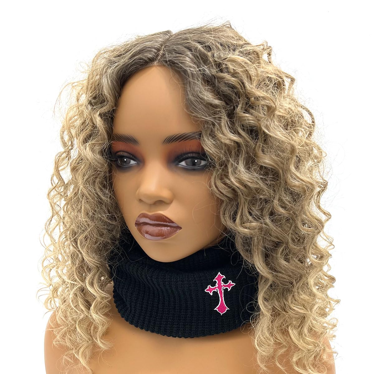 Balaclava Face Mask Winter Empty Top Ski Mask Knitted Full Face Cover for Outdoors (Black)