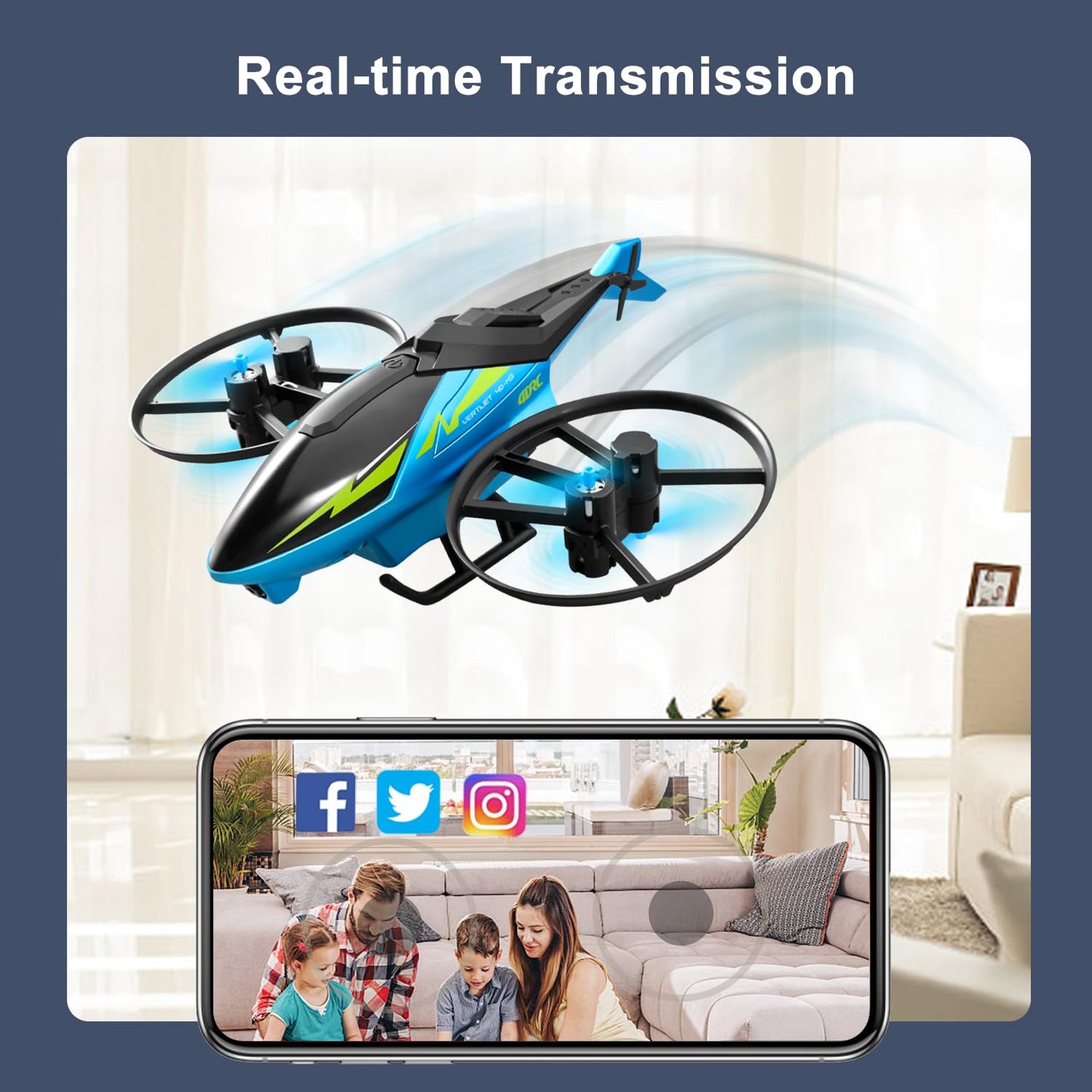4DRC M3 Drone with 1080P HD Camera for Adults Kids Beginners,Remote Control Foldable quadcopters Helicopter Boys Toys/Gift,with Auto Hover, One Key Start,3D Flips