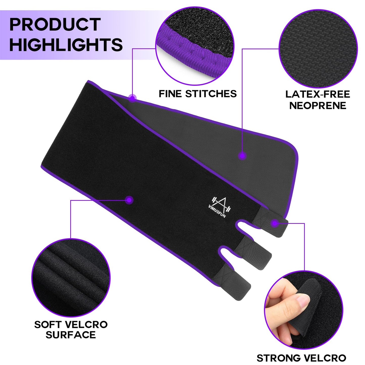 VIMUSFUN Waist Trimmer Belt Men Sweat Band Waist Trainer For Women Lower Belly Fat Tummy Stomach Wraps Waste Trainers Low Back Support Small/Medium/Large/Plus Size