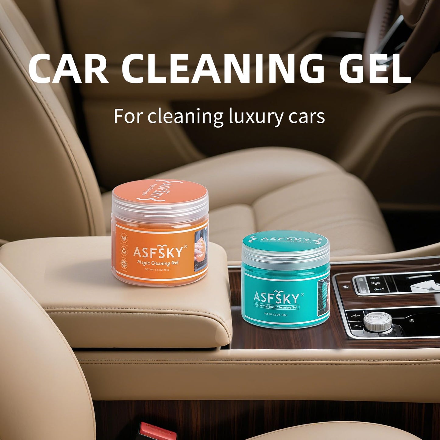 ASFSKY Car Cleaning Gel, Car Cleaning Putty for Car Detailing Car Slime for Cleaning Dust from Car's Air Vents, Dashboard, Cup Holder with Car Cleaner Gel Dust Cleaning Gel
