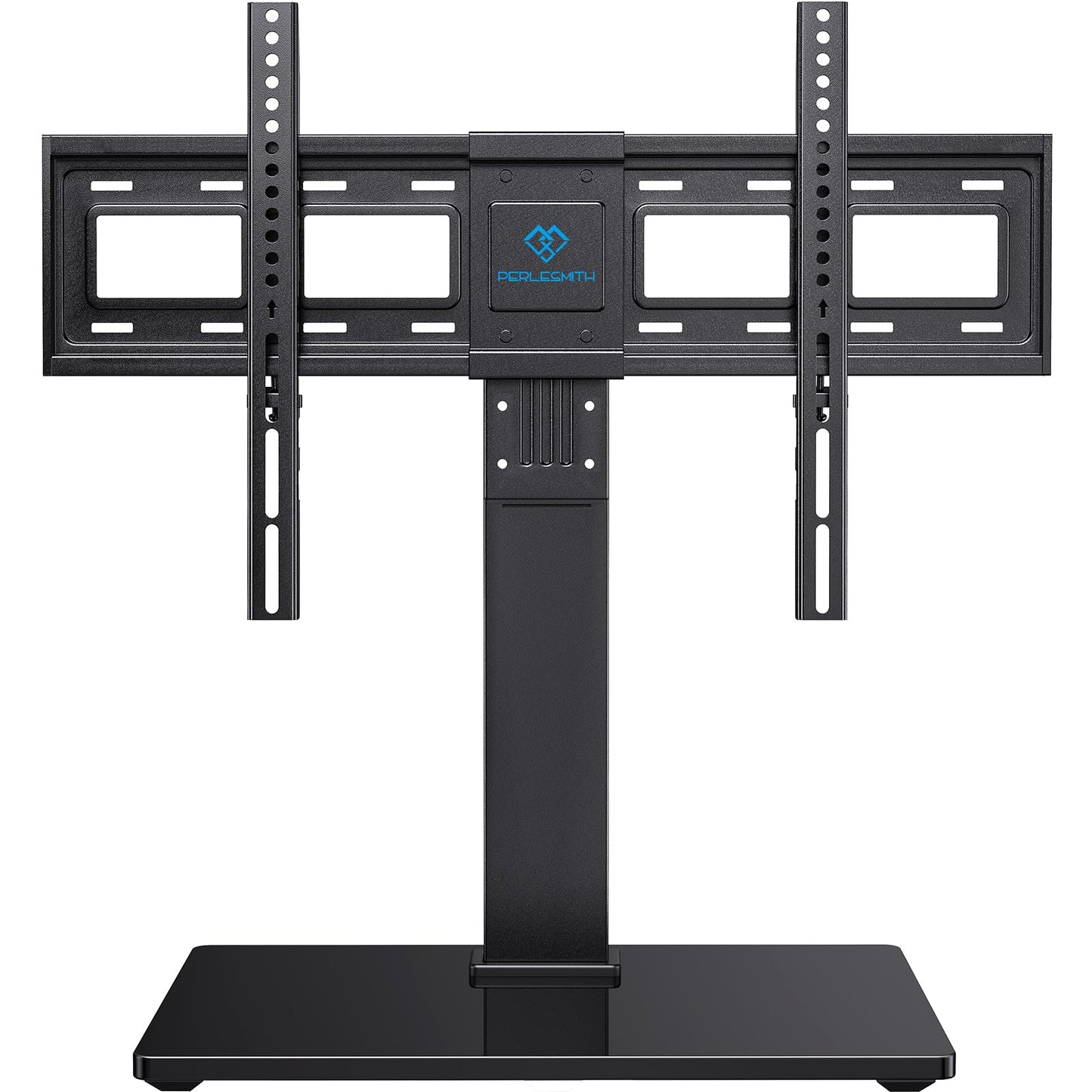 PERLESMITH Universal Swivel TV Stand Base, Table Top TV Stand for 37-75 inch LCD LED TVs, Height Adjustable TV Mount Stand with Tempered Glass Base, VESA 600x400mm, Holds up to 99lbs, PSTVS13