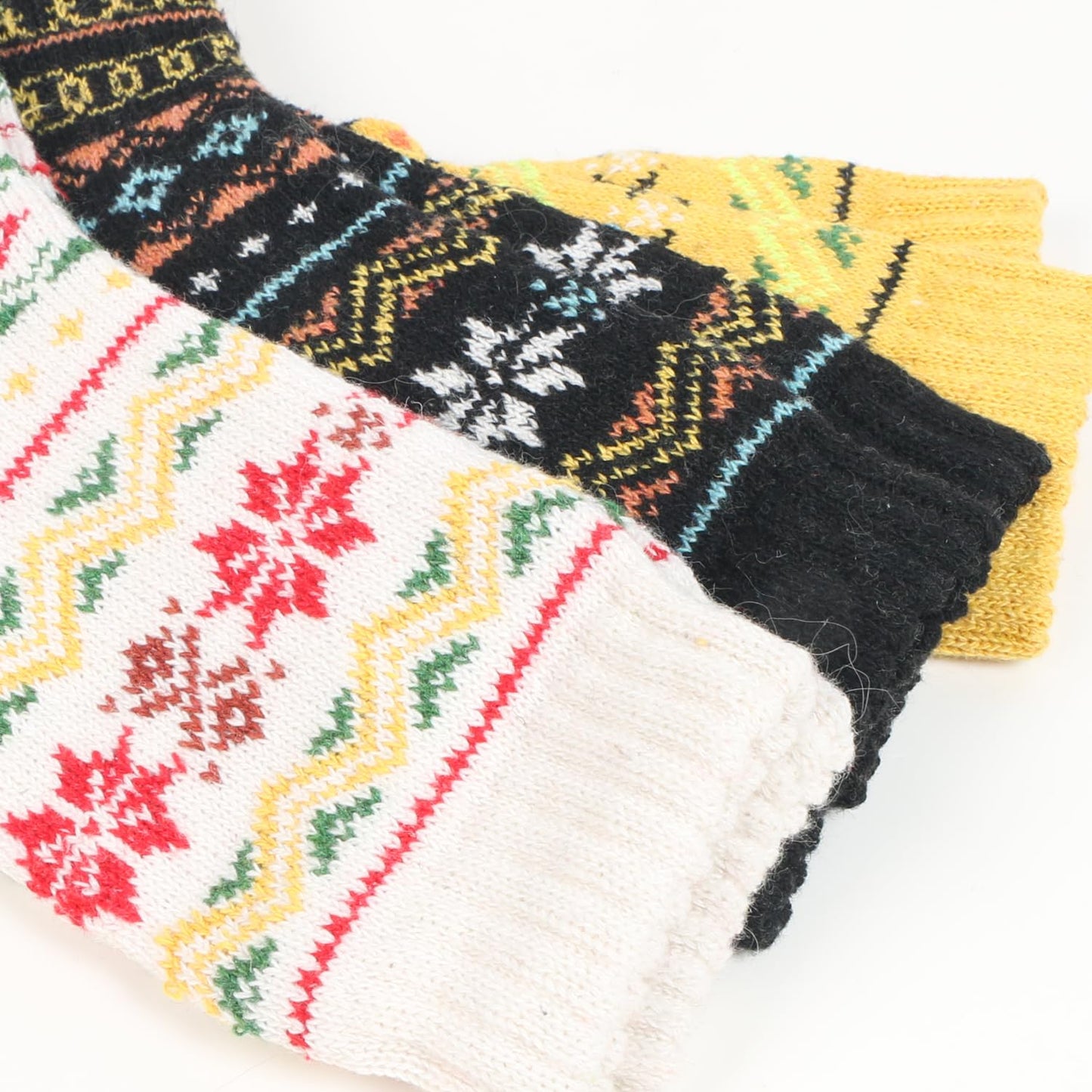 TZ Promise Womens Wool Knitted Thick Thermal Socks Winter Warm Soft Cabin Assorted Cozy- 6 Pack (US, Alpha, One Size, Regular, Regular, Assorted#2)