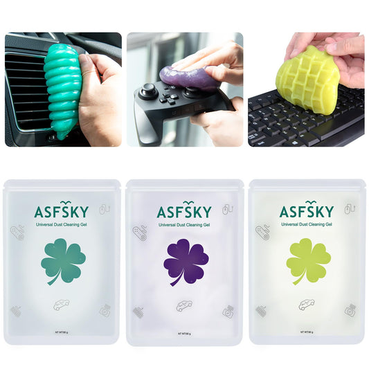ASFSKY Cleaning Putty Car Cleaning Gel for Car Detailing Car Slime Cleaner Dust Cleaning Mud Universal Cleaning Gel for Vents, Dashboard, Car Cleaning Putty 3 Pack