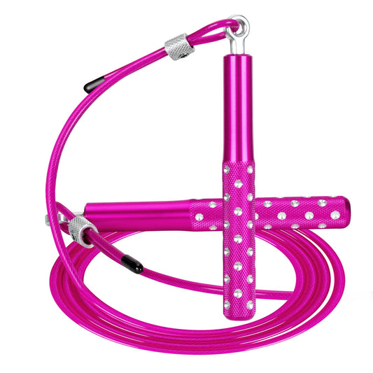 Jump Rope, Wastou Speed Jumping Rope for Training Fitness Exercise, Adjustable Adults Workout Skipping Rope for Men, Women, Kids, Girls (Pink-B)