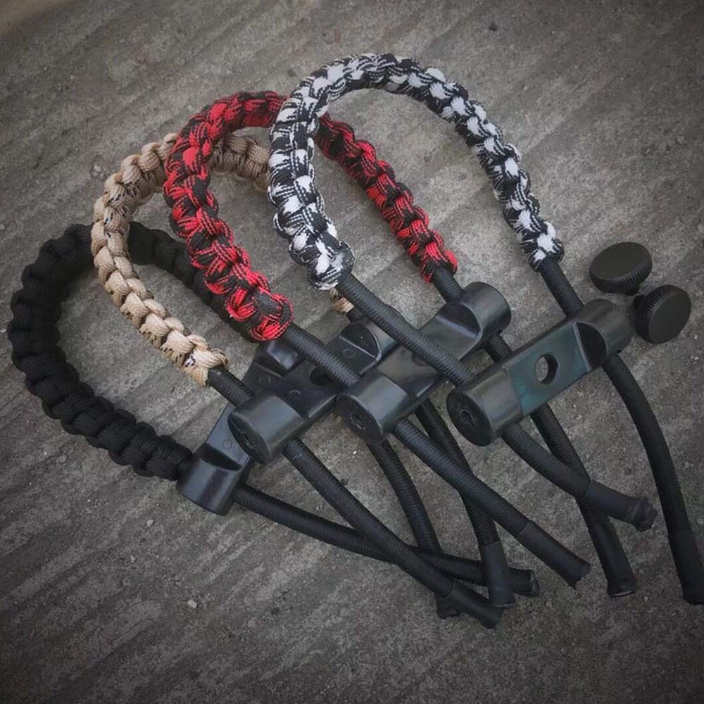 ZSHJGJR Archery Bow Wrist Sling Braided Archery Adjustable Bow Strap Wrist Sling For Compound Bow Hunting Shooting Accessories (black & white)