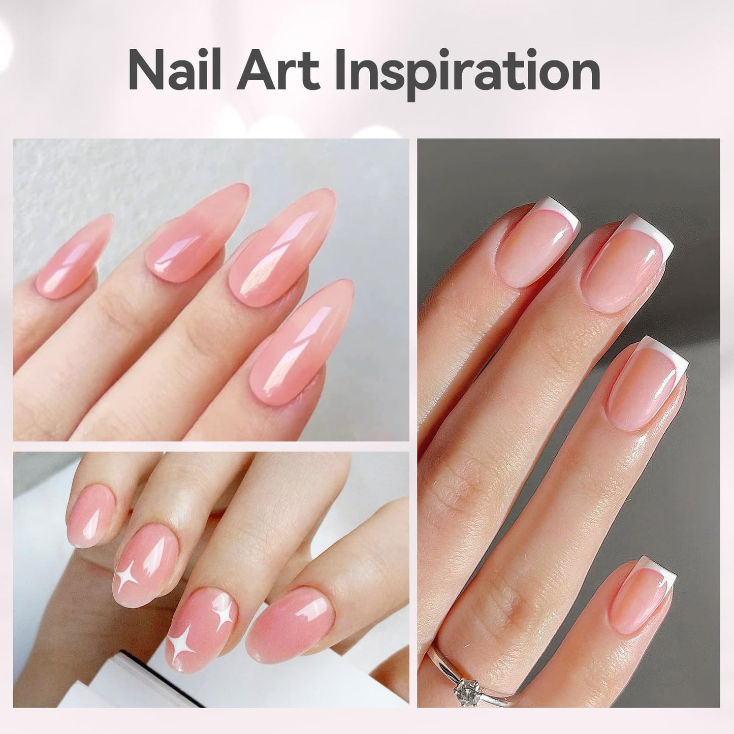 BORN PRETTY Builder Gel for Nails, 8-in-1 Milky Nude Natural Clear Builder Nail Gel for Nail Apex and Extension Strengthener, Nail GLue Gel Hard Gel Base Rhinestone Nail Glue Gel in a Bottle 15ml