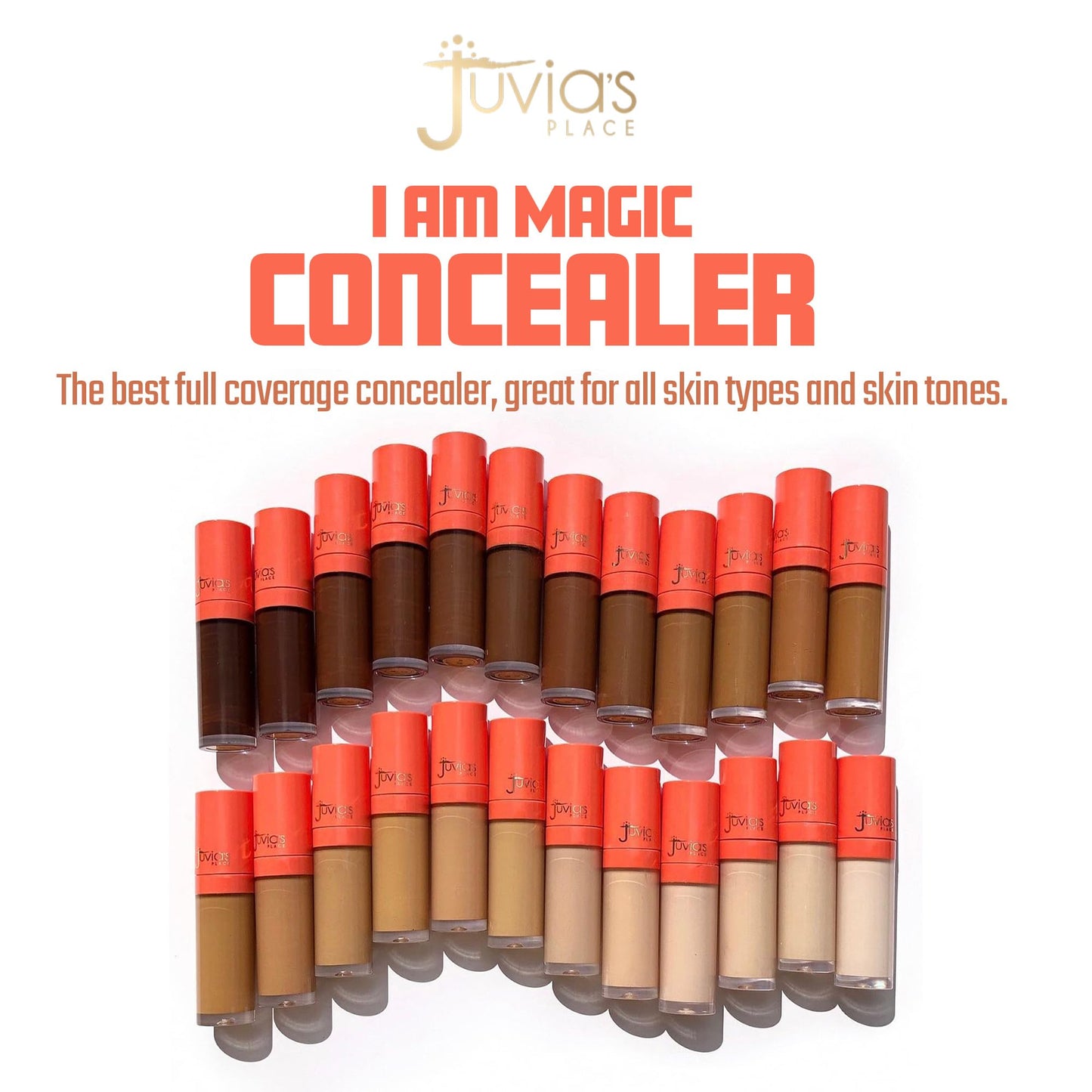 Juvia's Place I Am Magic Liquid Concealer J8 - Deep Dark w/Warm Undertone / 0.34 fl oz, Full Coverage, Hydrating, Waterproof, Long Wear