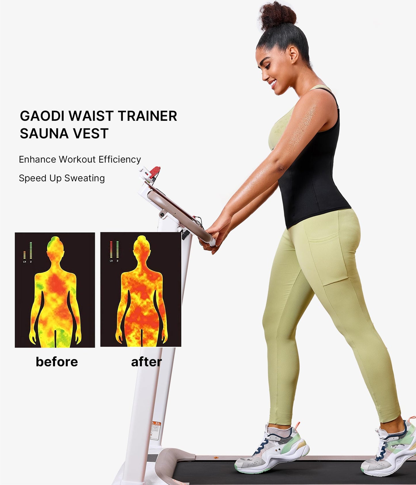 GAODI Women Waist Trainer Vest Slim Corset Workout Sweat Tank Top Zipper Compression Shirt Sauna Suit Body Shaper