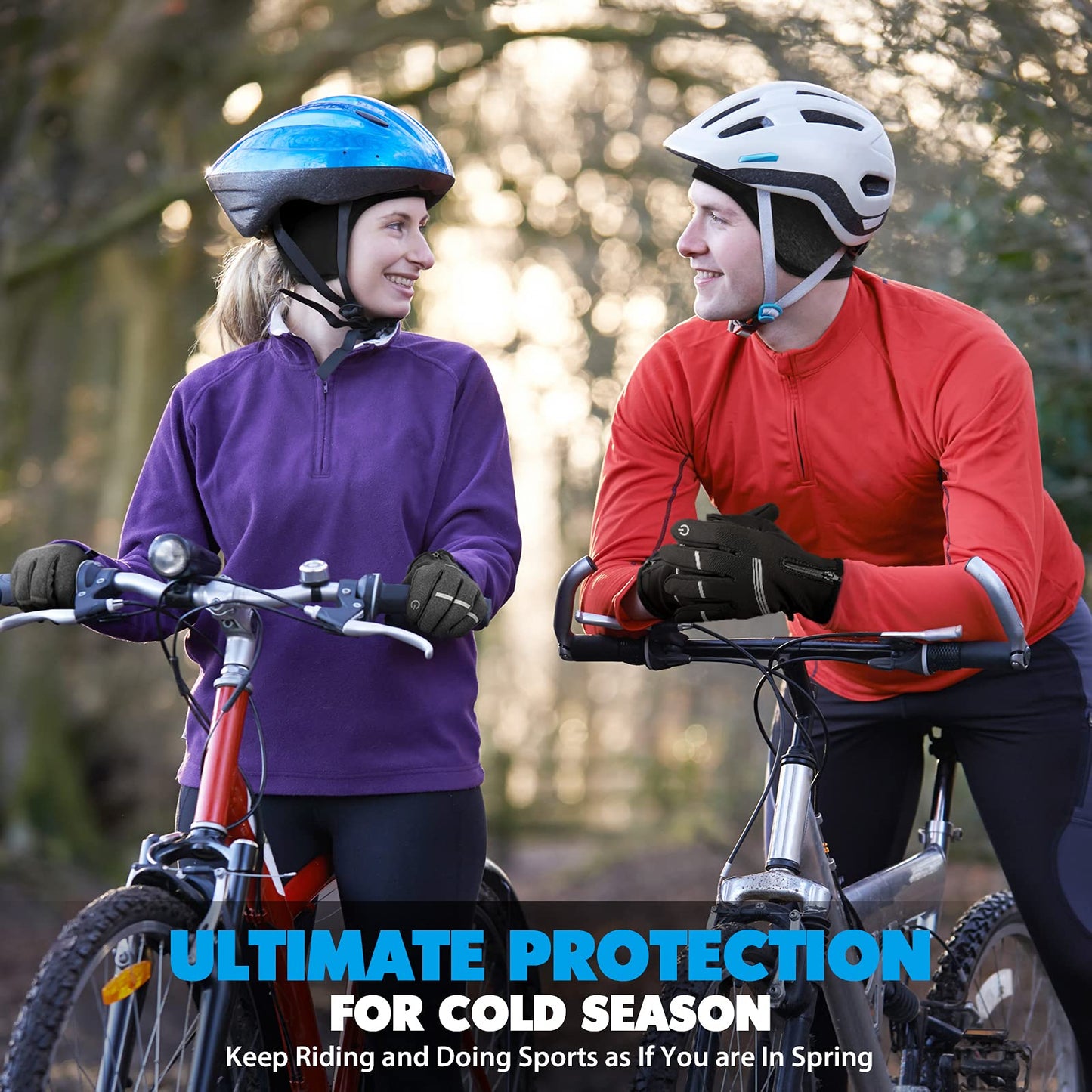 Hikenture Womens Skull Cap with Ponytail Hole, Winter Running Beanie Hat Cold Weather Thermal Cycling Cap Helmet Liner with Fleece for Skiing,Motorcycle,Hiking,Camping(Black)