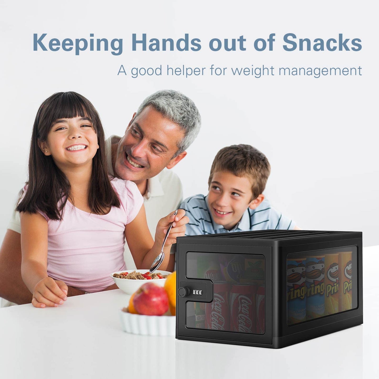 Lock Box for Safe Medicine Storage, Lockable Storage Box Medicine Lock Box, Locking Boxes for Personal Items, Safe Box with Lock for Refrigerator, Combination Box with Code, Black