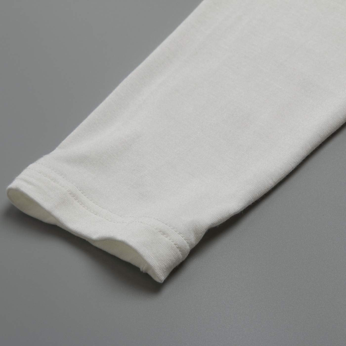 Mcilia Women's Ultrathin Modal Round Neck Long Sleeve Thermal Top/Shirt Off-White Small (US Size 2 4 6)