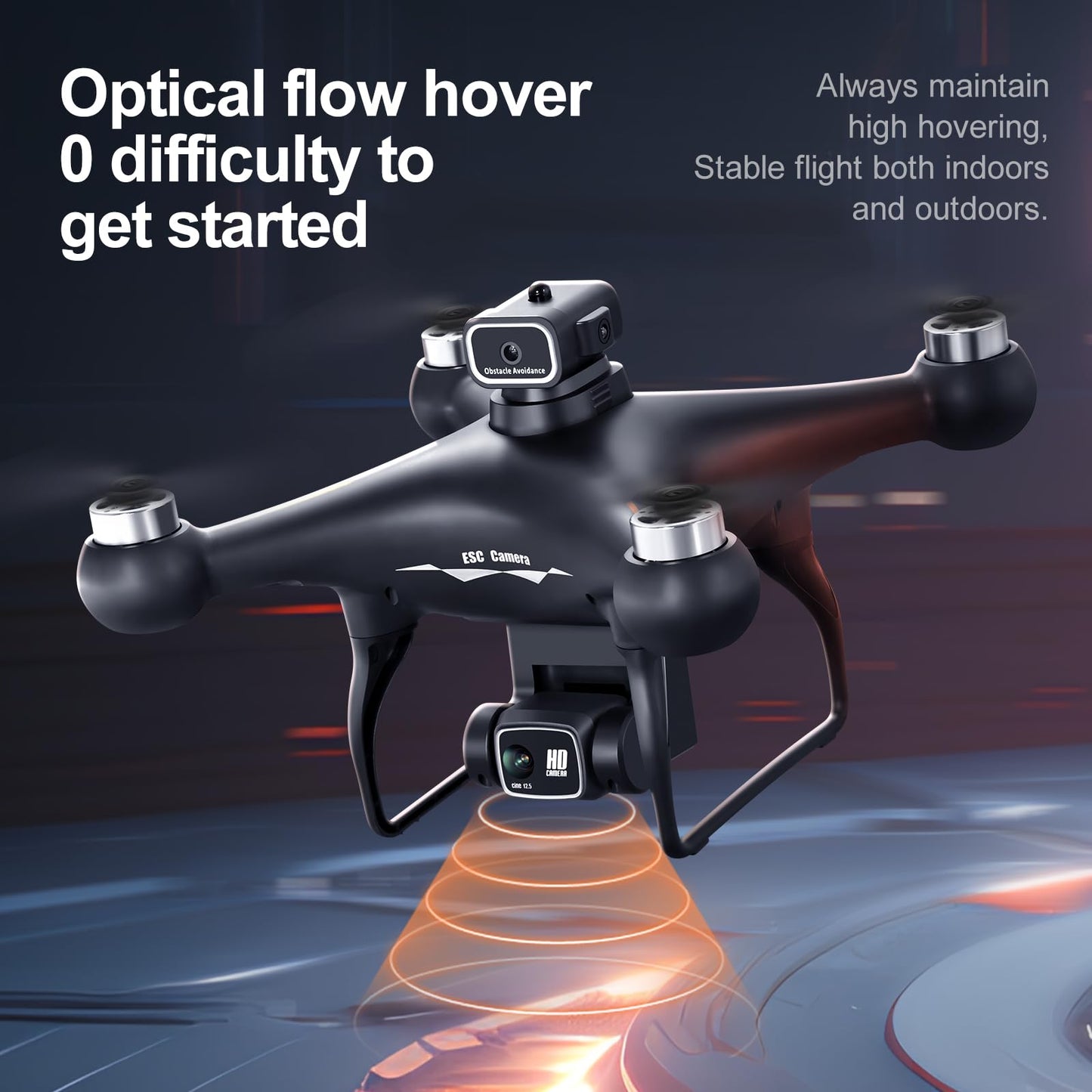 S116 GPS Drone with Screen Controller, Two-batteries, Brushless Motor, Altitude Hold, One Key Take Off/Landing, with Black Outdoor Carrying Case (Black - 2 batteries)