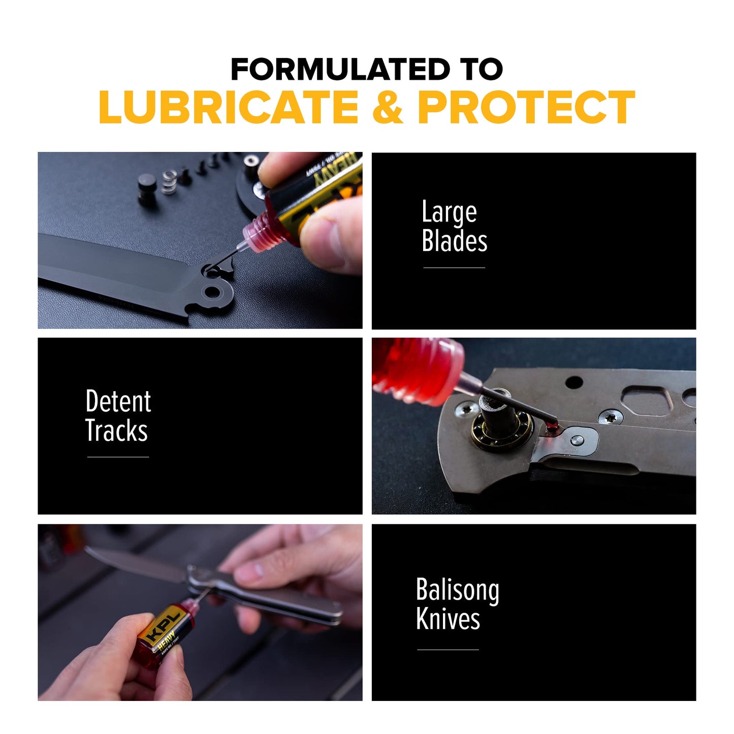 KNIFE PIVOT LUBE Heavy Knife Oil for Blades, Synthetic Pocket Knife Lubricant, Knife Honing Oil for Cleaning Knives, Knife Oil Lubricant for Blade Care, Precision Knife Oiler Bottle (75 Weight)