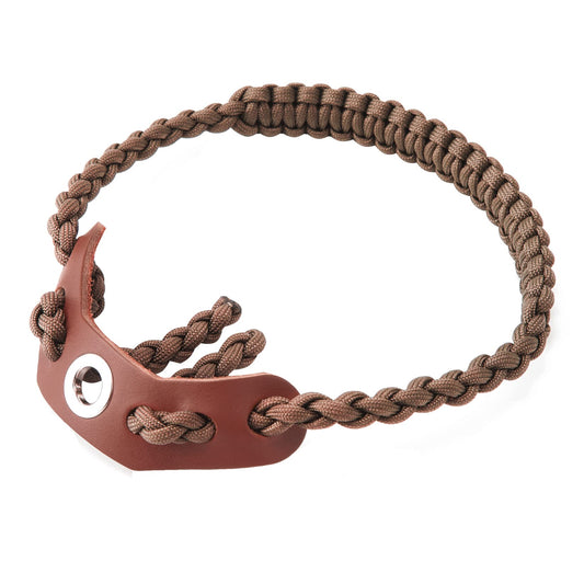 Elm Ray Archery Bow Wrist Sling 550 Paracord,Durable 100% Full Grain Leather with Strong Metal Grommet,Comfortable and Light,Fit Compound Bow Stabilizer & Recurve (Brown)